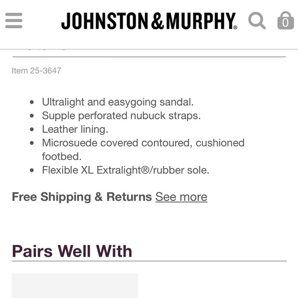 Johnston & Murphy Prescott Thong Sandals Size 10 Stone Blue Leather Thong Sandal - Picture 13 of 13